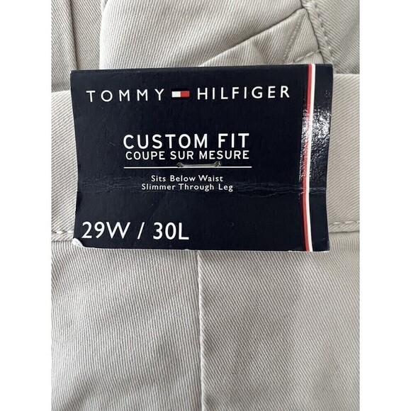 NWT Tommy Hilfiger Custom Fit Coupe Sur Mesure Men's Pant Khaki Sz 29W/30L - Picture 8 of 9